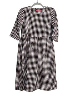 Pyne & Smith Size XS  Gingham Dress Lagenlook Boho Linen